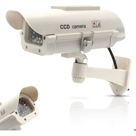 Caméra de surveillance factice, convient pour modèle solaire avec panneau solaire, LED rouge clignotante et boîtier réaliste dissuasif (1/5)
