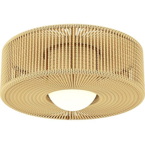 Plafonnier30cm De Style Bohème, Suspendu Avec Douille Led g9, Abat-Jour Rond En Corde De Chanvre (1/5)