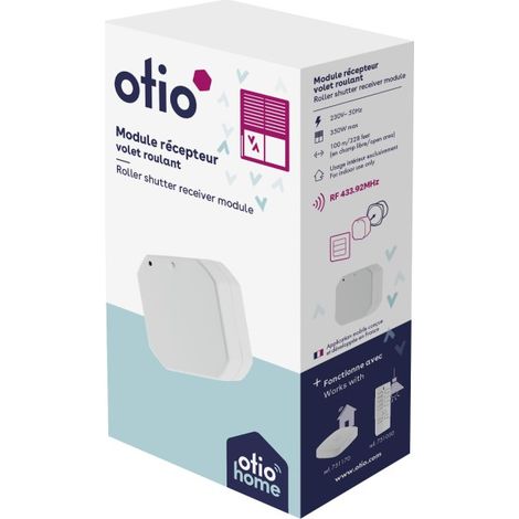 Otio – Module récepteur encastrable pour volets roulants – Alimentation 230V – Portée radio 100m – Compatible télécommande RF (1/7)