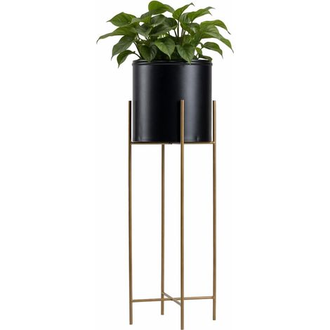 Blumenständer mit Deckel 75 cm gold schwarz (1/5)