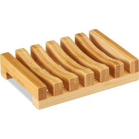 Portasapone dal design naturale per bagno 2,5 x 11,5 x 8,5 cm in bambù naturale 130009954