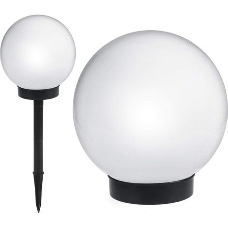Lampe solaire LED pose libre lampe de jardin balle (10x10 blanc) (1/5)