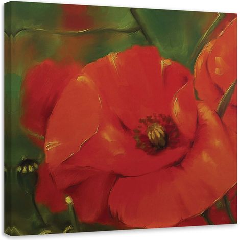 Tableau décoratif Coquelicots rouges Plantes 60x60 (1/5)