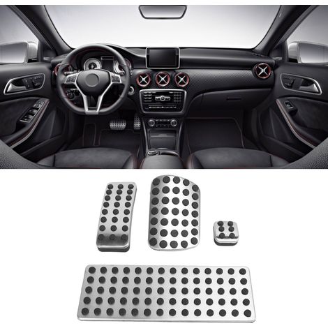 Pédales de frein et d'accélérateur en acier inoxydable pour voitures à transmission automatique, compatibles avec les modèles Mercedes-Benz Classe AB GLA CLA ML GL R W176 W245 W246 W251 W164 (1/5)