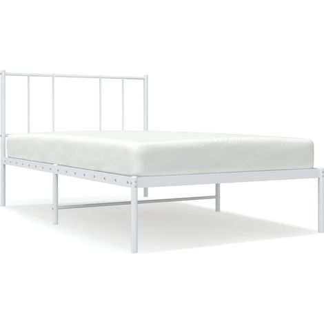 Maison Exclusive - Cadre de lit métal sans matelas et tête de lit blanc 100x190 cm (1/5)
