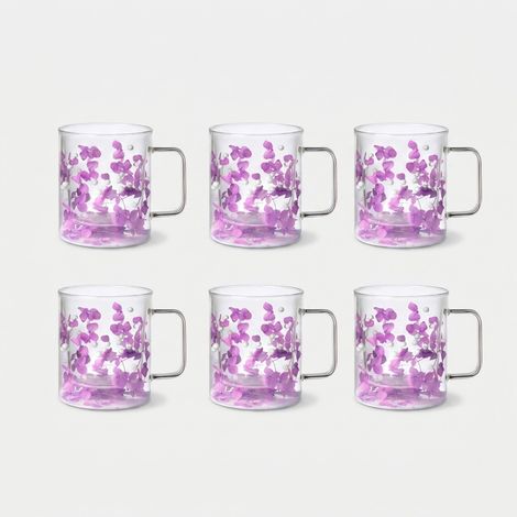 Set 6 tazze mug in vetro artigianali Flovers Pearls Mug - Lilla (1/3)