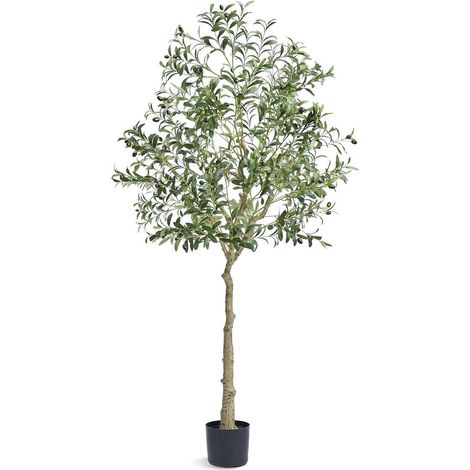 Pour Maison Bureau et Hôtel Grand Olivier Artificiel 179 cm Fausse Plante Décorative en PE avec 1224 Feuilles et Pot (1/5)