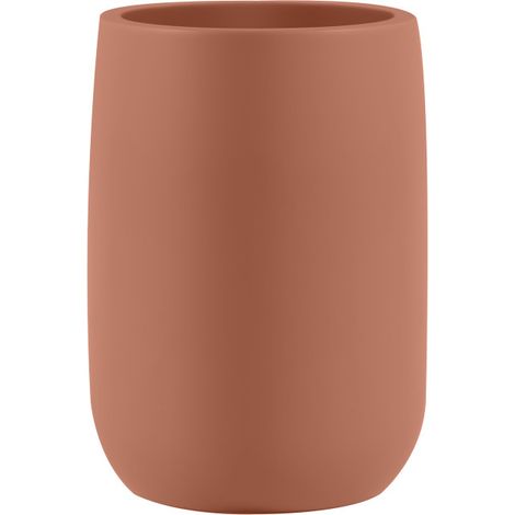 Gobelet de salle de bain ZAC en polyrésine – Terracotta mat – Ø 8 cm x H 10,5 cm (1/5)