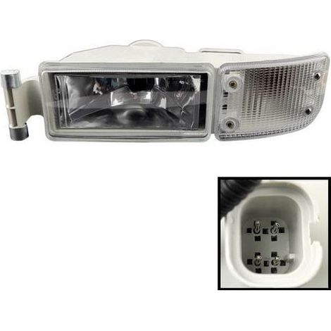 Proyector/antibrouillard izquierdo con señal blanca MAN TGA TGL TGM Lion's 81253206107, 81253206113, 2000-2009 (1/3)