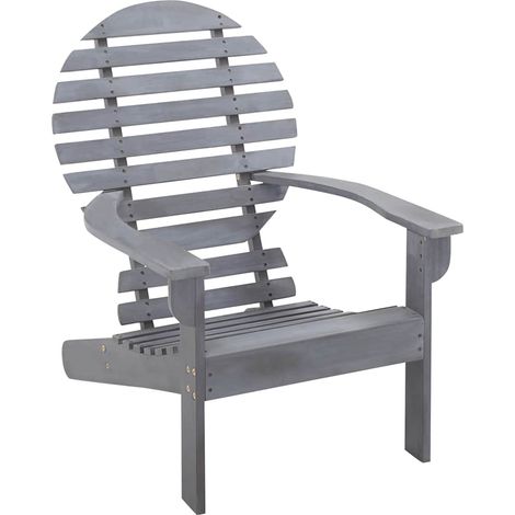 vidaXL Chaise Adirondack Bois d'acacia massif Gris (1/5)