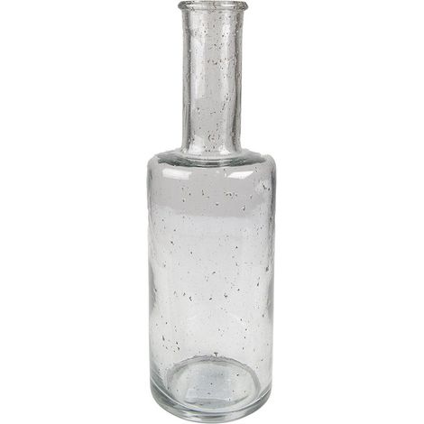 Vase Décoratif en Verre Gris Transparent Style Rustique pour Fleurs 11 x 34 cm - PANGIVO (1/4)