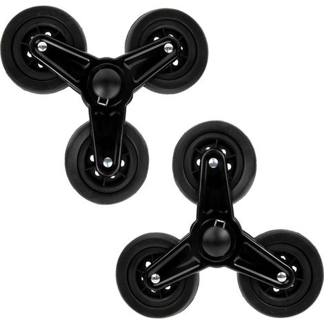 1 Paire de roulettes Roues Bagages Panier roulettes Diable Roues Triangle Roues Roues pour L' Panier Diable D' épicerie Noir (1/5)