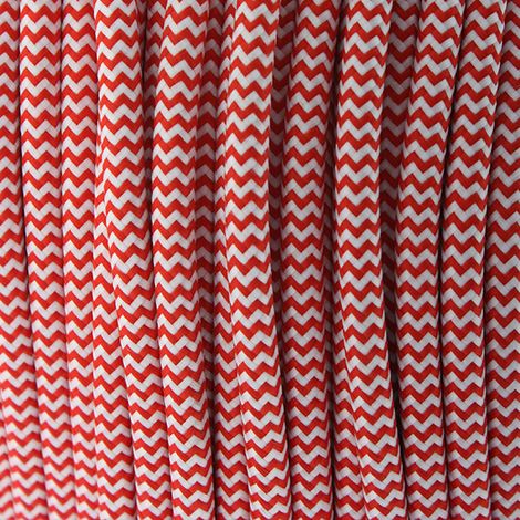 IluminaShop - Cable Textil Rojo/Blanco (25 Metros)