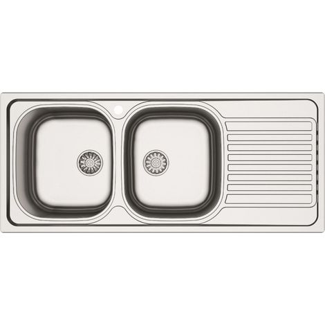 Lavello Apell 2 Vasche con gocciolatoio a sinistra colore Acciaio OHN1162ILPC