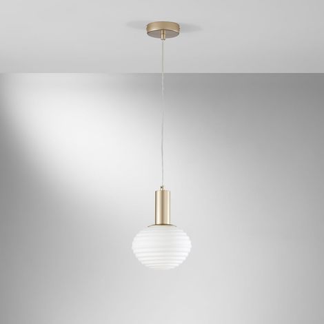 Lámpara colgante moderna dorada con luz esférica blanca Ripple