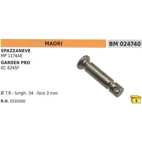 Perno spinotto di sicurezza ø 7,9mm L 34mm ø foro 3mm spazzaneve MAORI MP 1174AE