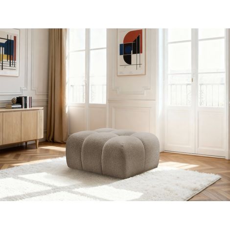 BOBOCHIC - Pouf MELISSE tissu chiné Taupe