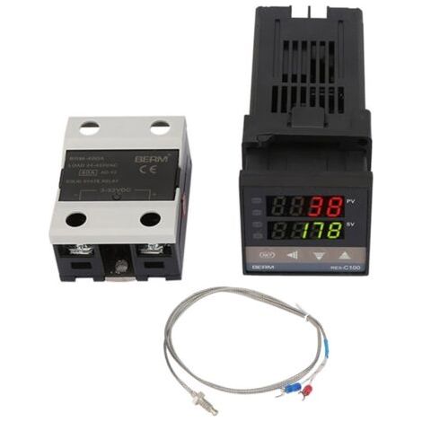 Thermostat PID numérique REX-C100 – Plage 0-1300℃ – Alimentation AC 110-240V – Précision 0,5% FS – Pour applications industrielles - AC110V-240V (1/5)