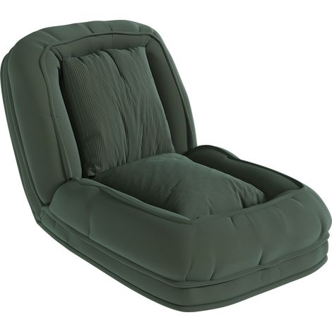 Divano letto pieghevole ergonomico verde in tessuto e metallo 180x90 cm (1/5)