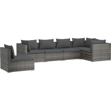 Maison Exclusive - 6-tlg. Garten-Lounge-Set mit Kissen Poly Ratta (1/5)