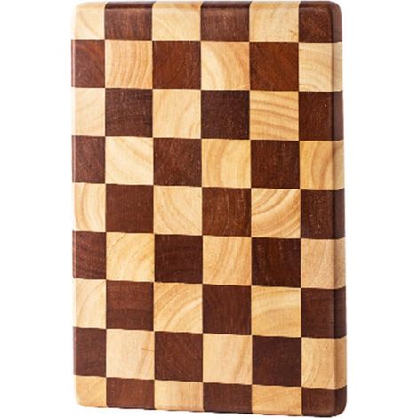 Planche à Découper en Bois d'Hévéa 38 x 28 cm - Antibactérienne - Base Antidérapante - Pour Cuisine, Aliments Bébé et Fruits (1/5)