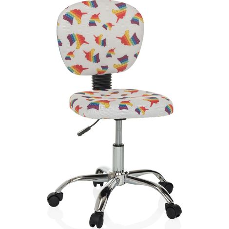 Kinderschreibtischstuhl / Kinderdrehstuhl KID BUBBLE Einhorn Stoff bunt hjh OFFICE