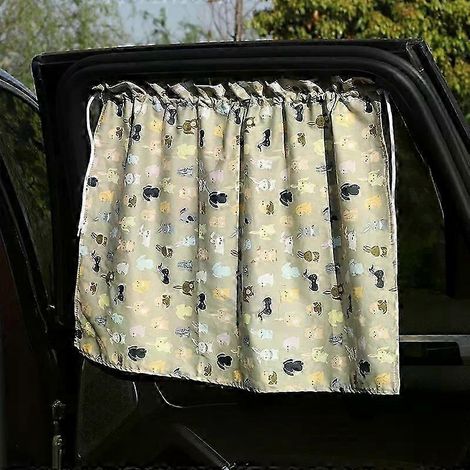 Pare-soleil universel pour voiture, protection UV, rideau pare-soleil pour vitres latérales, ventouse rétractable, occultant la lumière (09) (1/5)