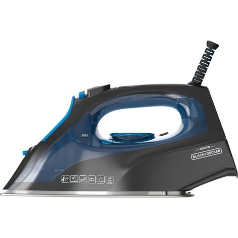 Black+Decker BXIR2605E Dampfbügeleisen 2600W Selbstreinigende Anti-Kalk-Edelstahlsohle (1/5)