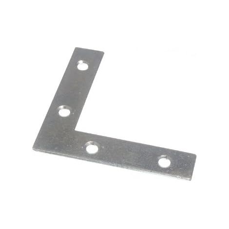 Lot de 10 équerres d'angle plates en acier BZP 75 mm : renforcement fiable (1/2)