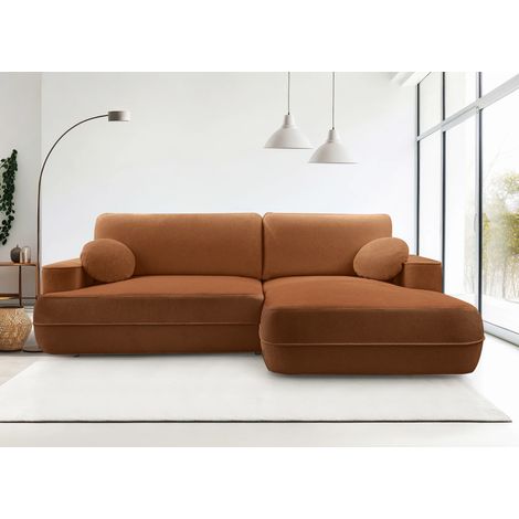 AX LIVING Ecksofa mit Schlaffunktion Peoni 267cm Kupferfarbener Stil R