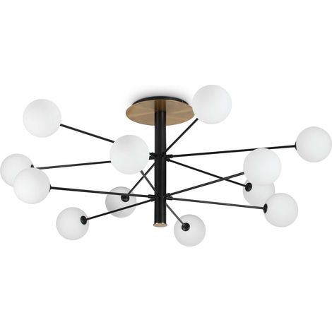 Ideal Lux COSMOPOLITAN Plafonnier semi-encastré à 12 bras multiples noir (1/2)