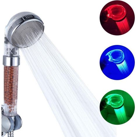LED Handbrause mit Farbwechsel nach Wassertemperatur, Spart Wasser, Chrom (1/5)