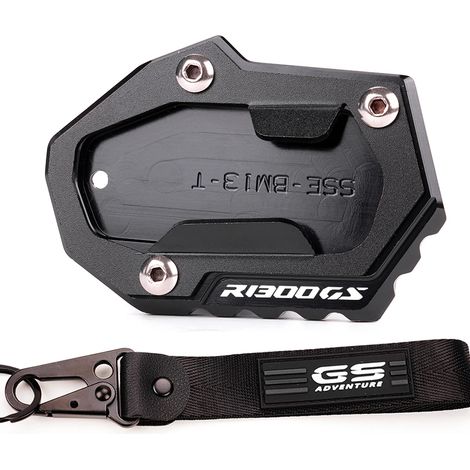 (Combo Noir - R1300GS) Compatible avec BMW R1300GS R 1300 GS R 1300GS 2024 + Accessoires : béquille latérale, extension, support, porte-clés maxpower (1/4)