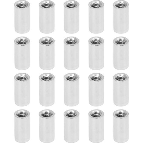 Jeu de 20 écrous de raccordement ronds en acier inoxydable avec filetage intérieur M5 pour la maintenance des pipelines