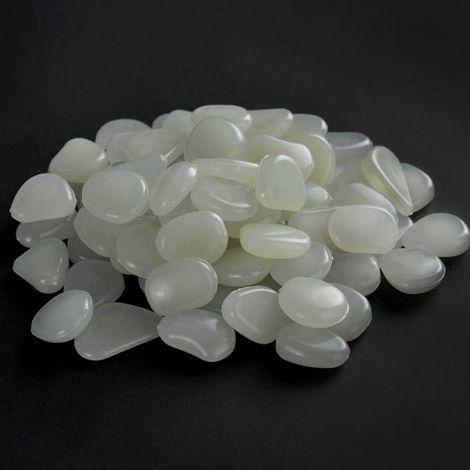Lot de 50 galets phosphorescents, taille 2-3cm, résine photoluminescente, pour jardin, allée, aquarium, décoration intérieure et extérieure