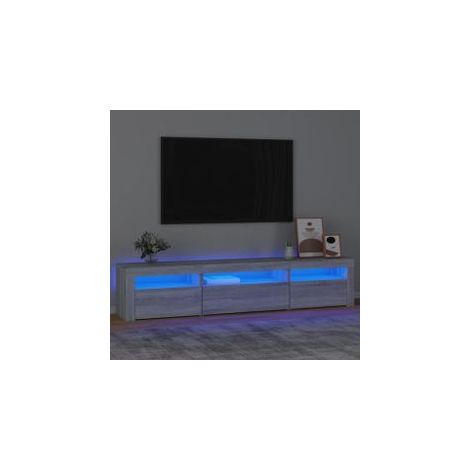 Meuble TV avec lumières LED Sonoma gris 195x35x40 (1/5)
