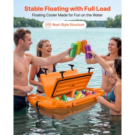 Glacière Flottante 37,9 L, Bar Flottant Rigide en LLDPE, pour Boissons Fraîches sur l'Eau et Terre Piscine Plage, Glacière Amphibie… (1/5)