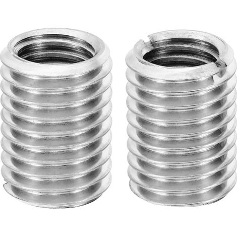 Adaptateur de Filetage, 2 Pcs M18xM14x25mm Mâle à Femelle Manchon Écrou Réducteur Insert Fileté de Réparation, Réducteur de Vis, Fixation en Acier Inoxydable, Ton Argent (1/5)