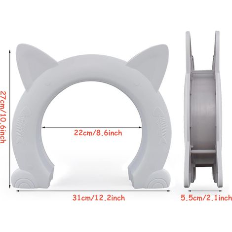 chat chatière adaptée aux chats de petite, moyenne et grande taille, pour toilettes, maison et bassin (1/4)
