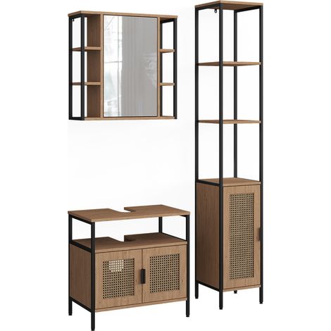 Badmöbel-Set Linara, Eiche, 3-teilig, Vicco (1/5)
