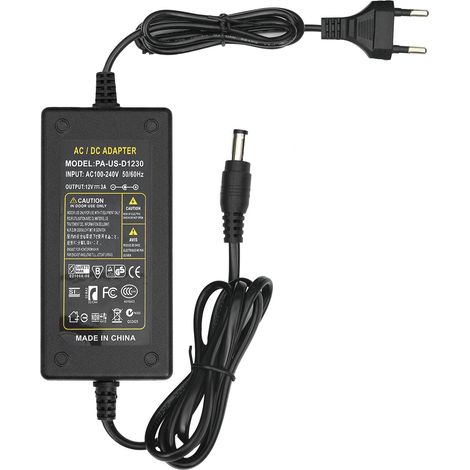 Chargeur Universel 12V 3A - 36W Adaptateur Secteur Universel AC DC Transformateur d'alimentation à Découpage pour électroniques Ménagers (1/5)