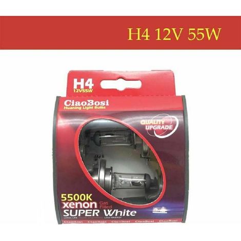 Trade Shop - Coppia Lampadine Lampade Auto Moto Xenon H4 12v 55 Watt 5500k C-186282 -