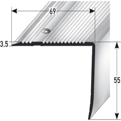PROVISTON  Treppenkanten- & Winkelprofil  Aluminium  69 x 55 x 1000 mm  Silber  Winkelprofil (1/2)