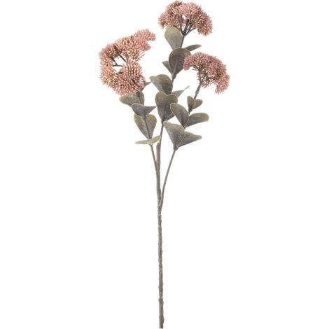 RAMO ARTIFICIALE ROSA SEDUM LORYN ROSA BIZZOTTO H56CM