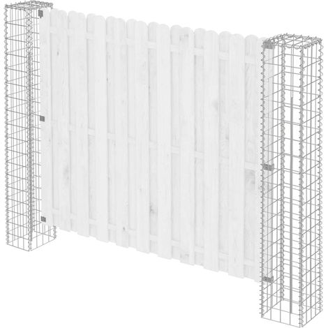 vidaXL  Fence Post  2 pcs Silver 20 x 20 x 190 cm Metal