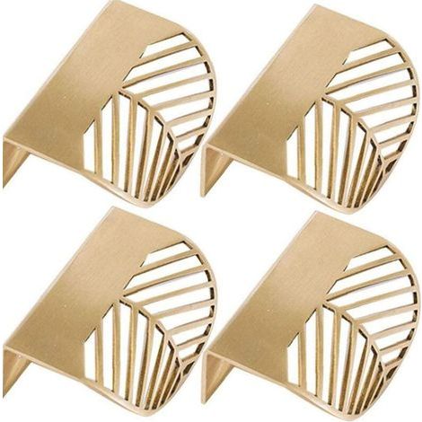4 Pcs Leaf Shape Drawer Handle 60mm Solid Brass Furniture Handles for Living Room Kitchen Bedroom with Screws (1/5)