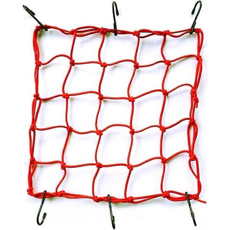 Filet de chargement élastique haute résistance 15" x 15" avec 6 crochets pour vélo et moto (1/5)