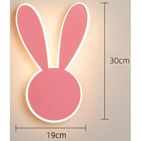 Applique Murale Chambre Enfant Lapin Rose 3000K blanc chaud (1/5)
