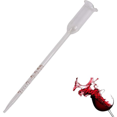 Vinomètre en Verre 0-25, Densimètre Solide, Alcoomètre pour Vin et la Bière, Testeur d'hydromètre pour mesurer Le pourcentage d'alcool dans Le vin (1/5)