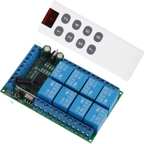 Module de télécommande 8 canaux 433,92MHz multifonction 100m codage fixe 24V (1/5)